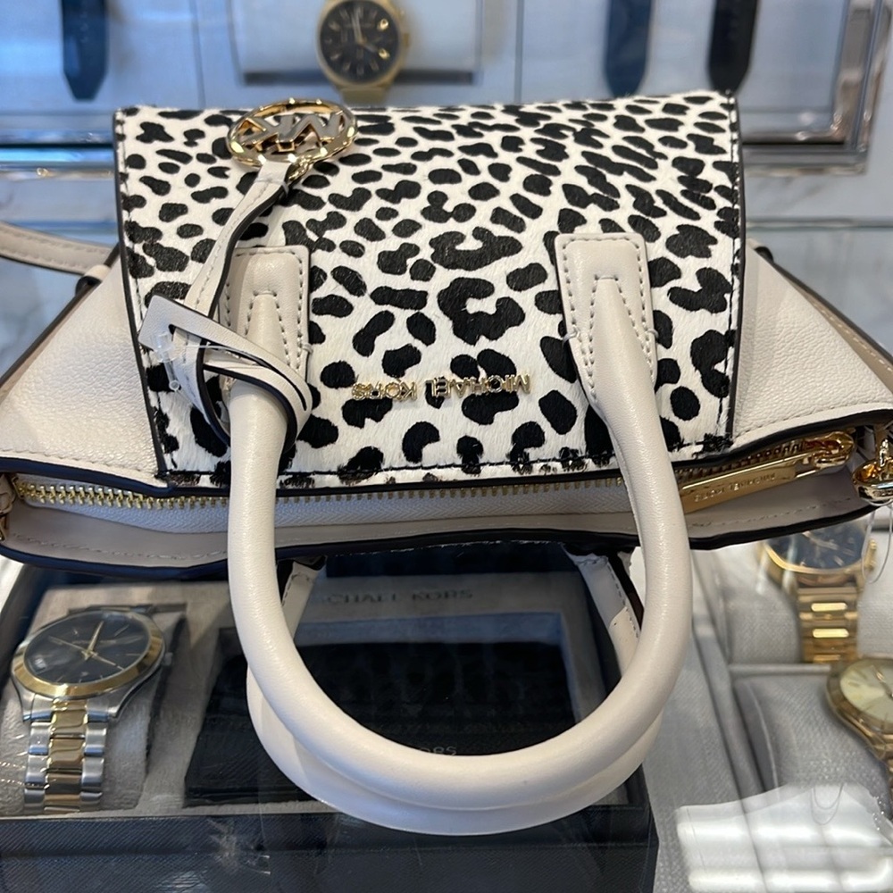 Michael Kors Avril Extra-Small Leather and Suede Satchel Crossbody Exotic Print - Picture 16 of 16